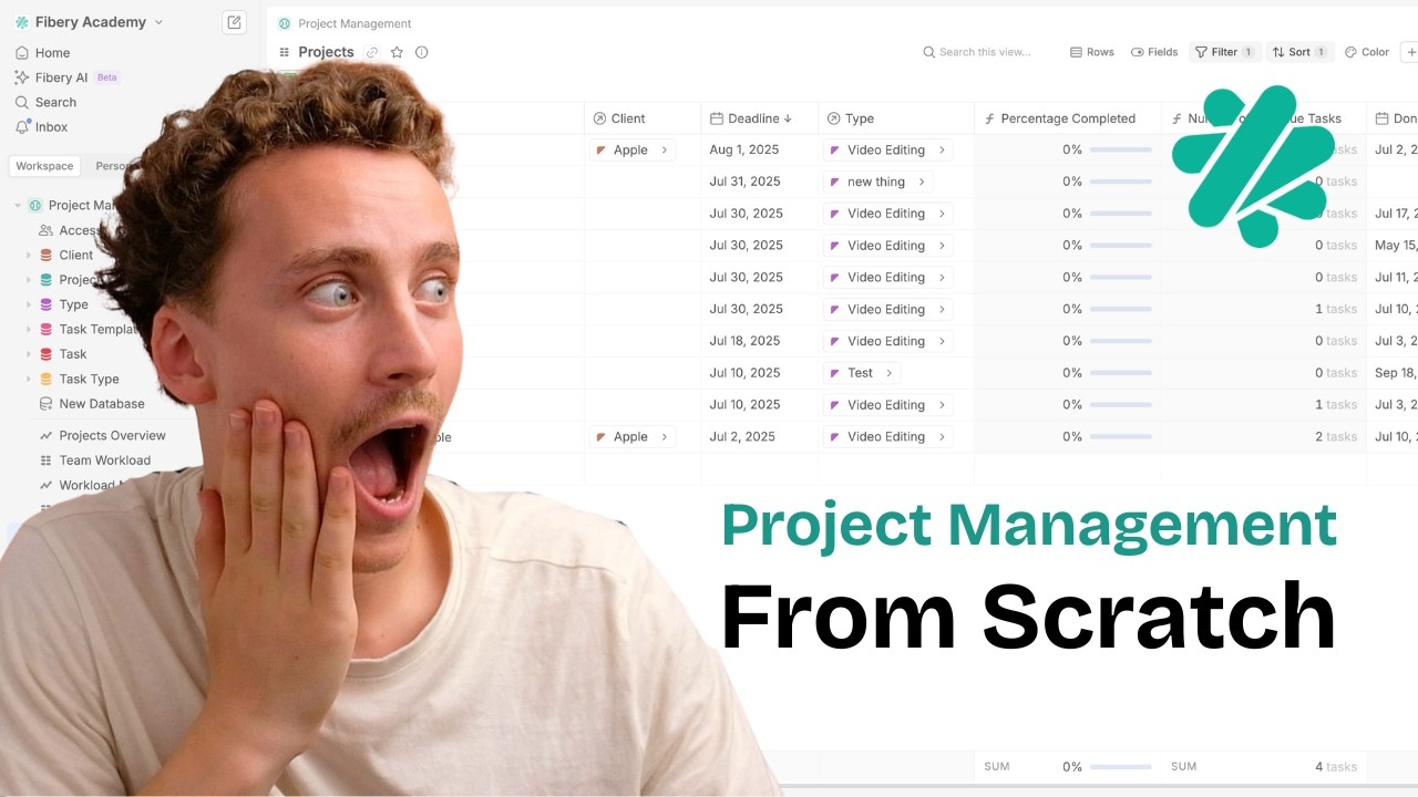 Video thumbnail for build project management in fibery from scratch